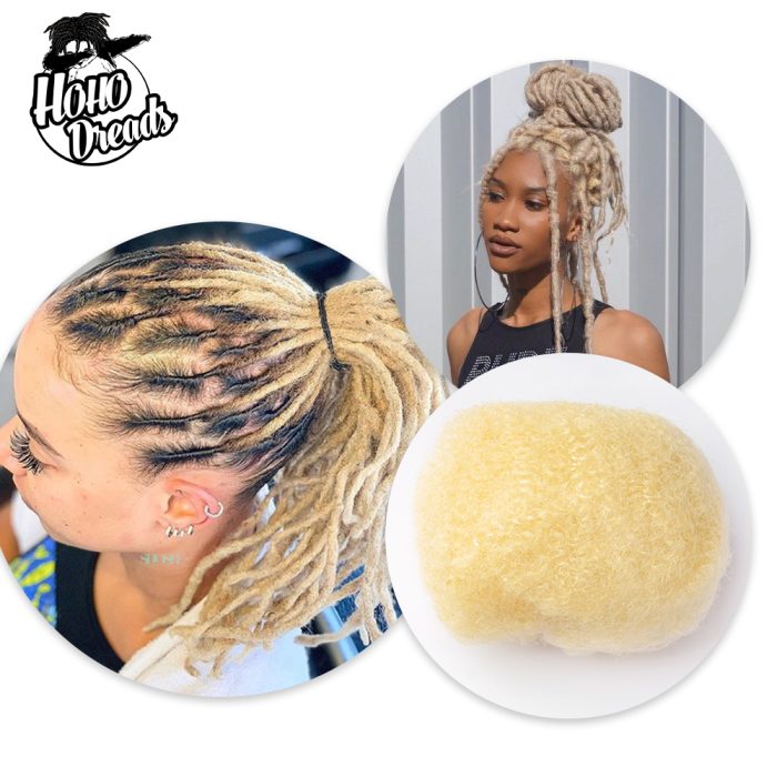blonde afro kinky human hair