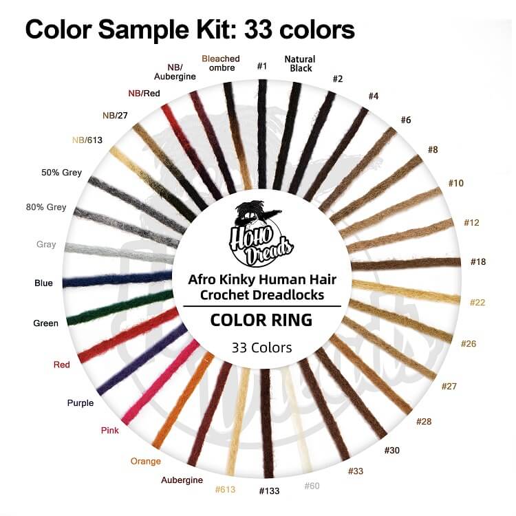 Colors Samples Kit: Afro Kinky Human Hair Loc Extensions--33 Colors ...