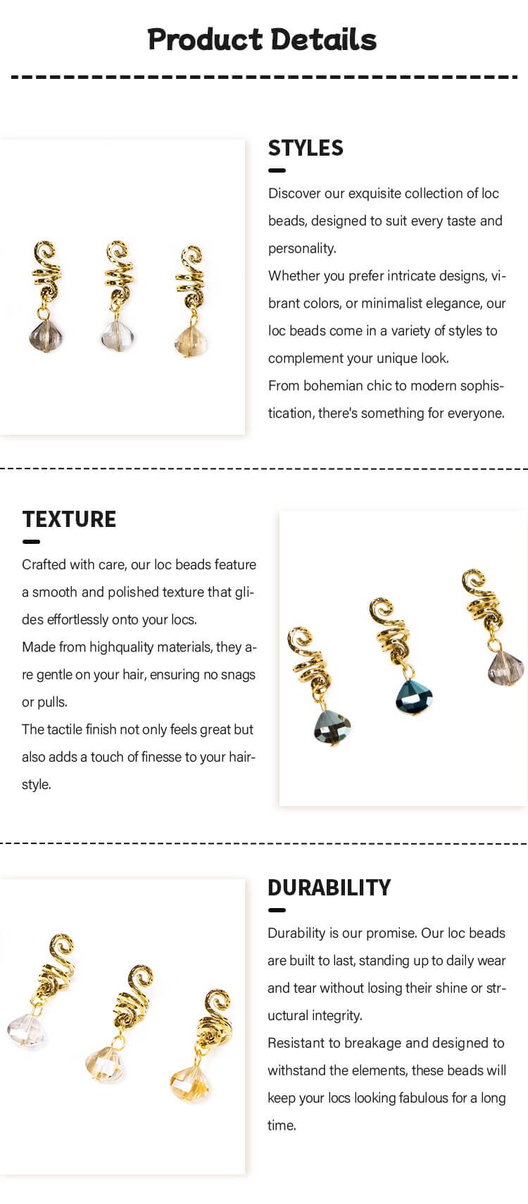 Mermaid's Shimmer Loc Jewelry Dreadlock Accessories