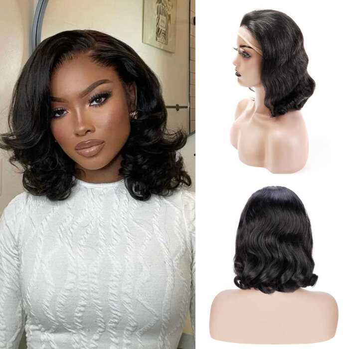Wholesale 180% Density Body Wave Short Bob 13*4 Lace Front Wigs