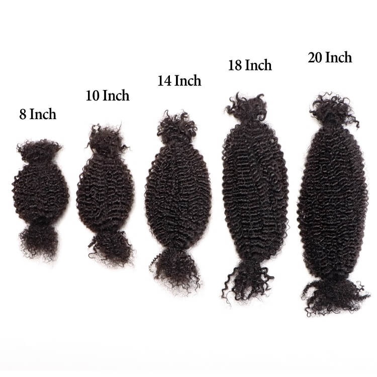 Hohodreads Affordable Afro Kinky Bulk Human Hair candy packing