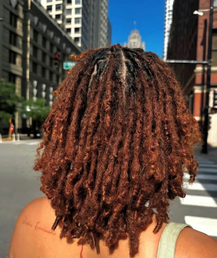 Natural Dark Brown Loc Extensions Made with Afro Kinky Human Hair