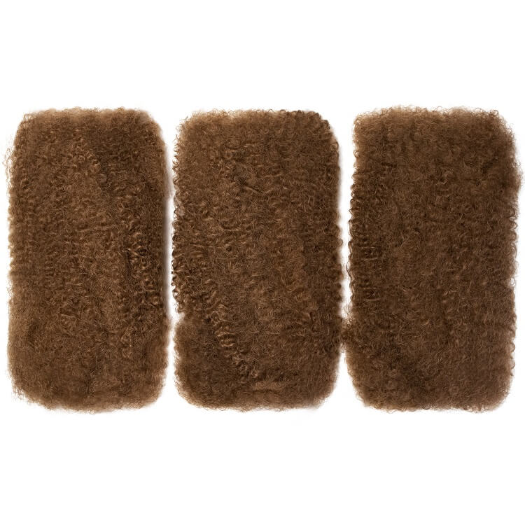 Premium Dark Brown Afro Kinky Human Hair Bulk for Braiding and Loc Extensions